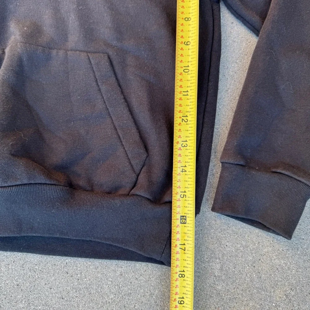 Adidas Kids Black Fleece Pullover Hoodie 3-Bar Logo Size 6
